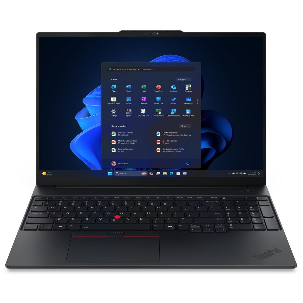 Lenovo ThinkPad E16 Gen 3 Laptop, 16" WUXGA IPS 60Hz Display, Intel Core Ultra 5 225U, 16GB RAM, 512GB SSD, Intel Graphics, Backlit English-Arabic K/B, Windows 11 Pro, Black