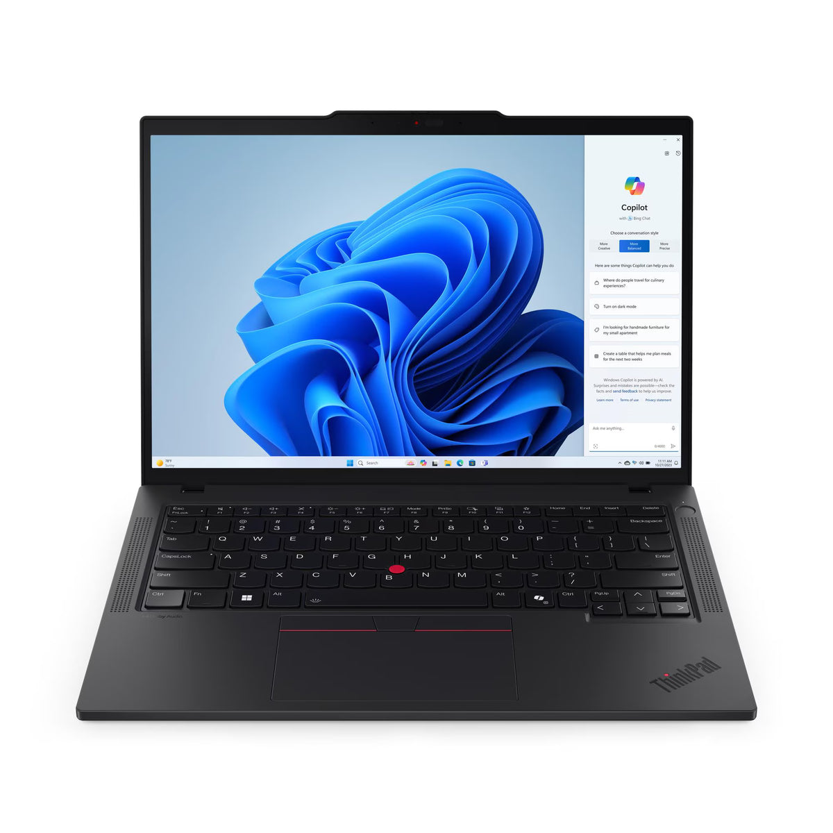 Lenovo ThinkPad T14 Gen 5 Laptop, 14" WUXGA IPS 60Hz Display, Intel Core Ultra 7 155U Processor, 16GB RAM, 512GB SSD, Intel Graphics, English (UK) Keyboard, Windows 11 Pro, Black