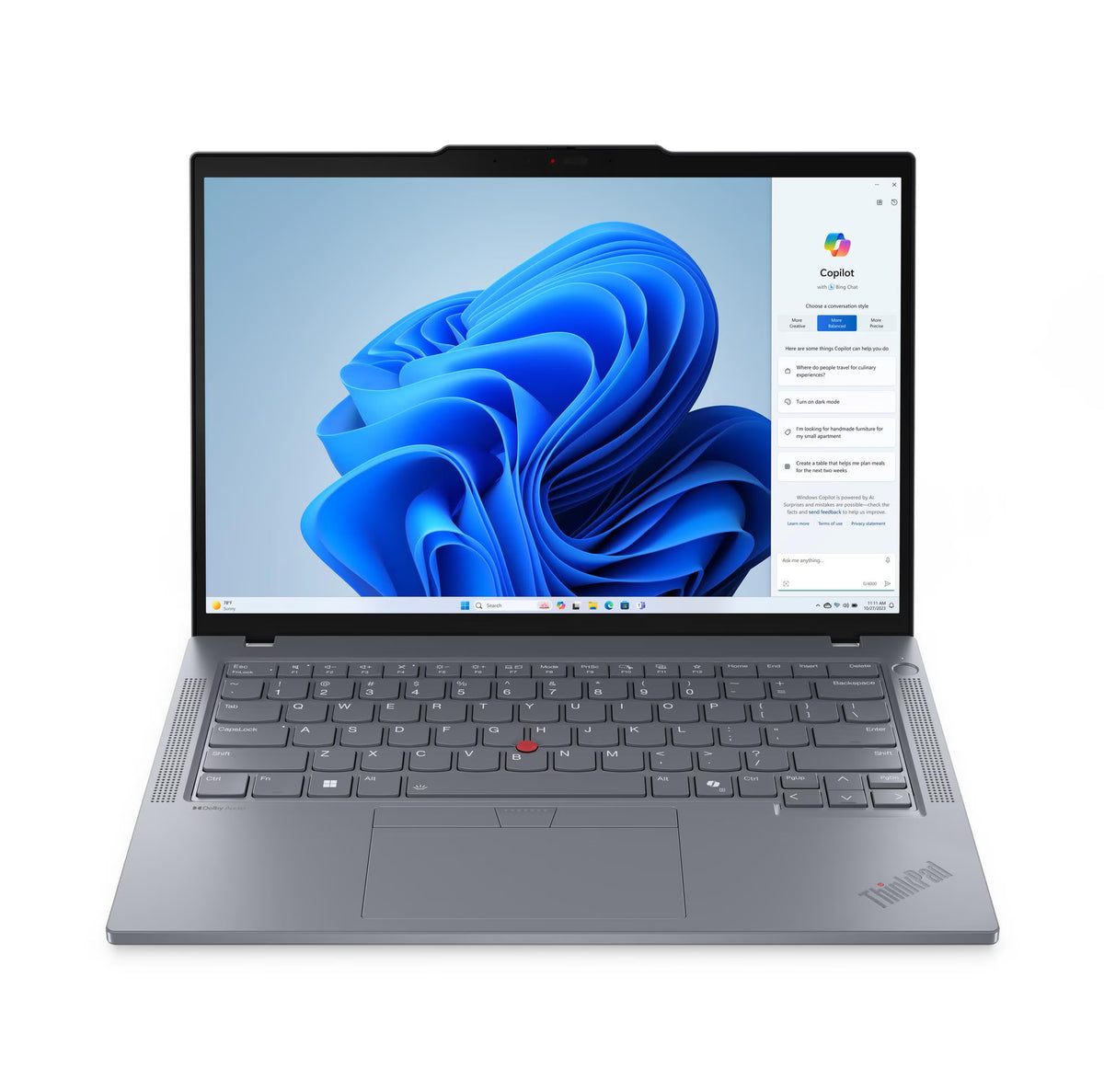Lenovo ThinkPad T14 Gen 5 Laptop, 14" WUXGA IPS 60Hz Display, Intel Core Ultra 7 155U, 16GB RAM, 512GB SSD, Intel Graphics, English Keyboard, Windows 11 Pro, Grey