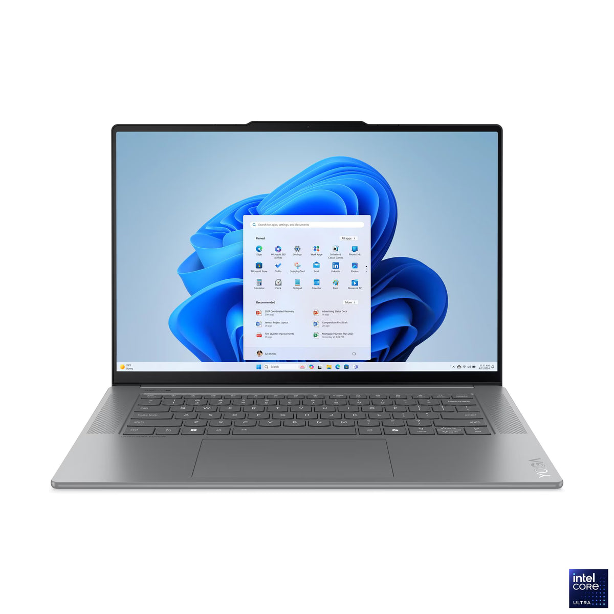 Lenovo Yoga Slim 7 15ILL9 Laptop, 15.3" 2.8K WQXGA+ IPS Touch Display, Intel Core Ultra 7 256V, 16GB RAM, 1TB SSD, Intel Arc Graphics 140V, English Backlit Keyboard, Windows 11, Luna Grey