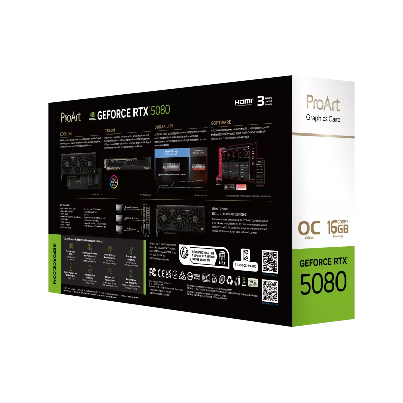 ASUS ProArt GeForce RTX™ 5080 16GB GDDR7 OC Edition