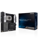 ASUS Pro WS WRX90E-SAGE SE AMD sTR5 EEB Workstation Motherboard 7 PCIe 5.0 x16 slots, multi-GPU support, robust 32+3+3+3 power-stage design, CPU and memory overclocking ready, 4 PCIe 5.0 M.2 slots, dual 10 Gb LAN, PCIe Q-Release Slim