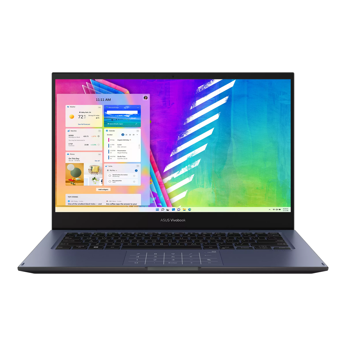 ASUS Vivobook Go 14 Flip (TP1400) 2 in 1 Laptop, 14.0'' FHD Touch, Intel Celeron N4500 1.1 GHz, 4GB RAM, 128GB SSD, Intel UHD Graphics, Free Stylus Pen + EN-AR KB, Win11, Quiet Blue