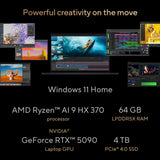 ASUS ProArt P16 Laptop (H7606) Copilot+ PC AMD Ryzen AI 9 RTX 5090 64GB 4TB 16.0" Touch screen 4K OLED English-Arabic K/B, Win11Home, Nano Black