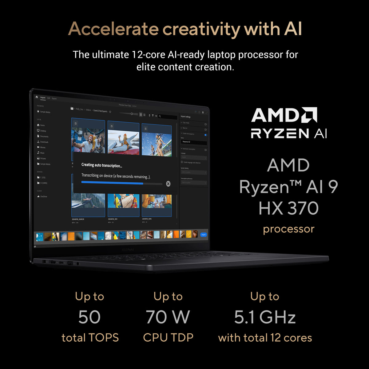 ASUS ProArt P16 Laptop (H7606) Copilot+ PC AMD Ryzen AI 9 RTX 5090 64GB 4TB 16.0" Touch screen 4K OLED English-Arabic K/B, Win11Home, Nano Black