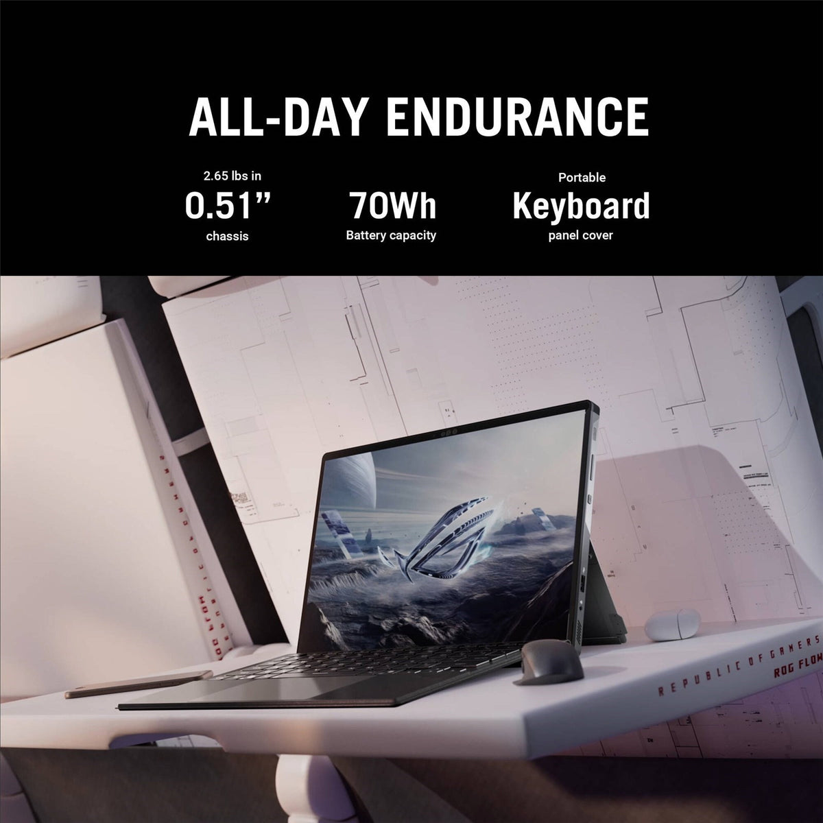 ASUS ROG Flow Z13 GZ302EA-R9641TB 13.4" 2.5K 180Hz QHD+ Touch Screen Gaming Tablet w / AMD Radeon 8060S Graphics AMD Ryzen Al Max+ 395